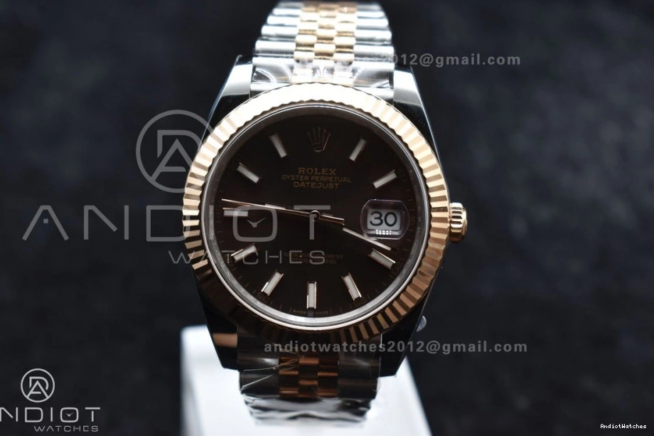 904L DateJust on Stick 41 Edition 126333 606 VR Best Clean SS Bracelet Jubilee 1:1 Steel RG Brown Breathable Dial 0113